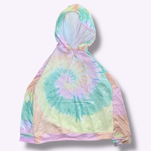 Lightweight Colorful Pastel Tie-Dye Hoodie XL - Picture 6 of 7